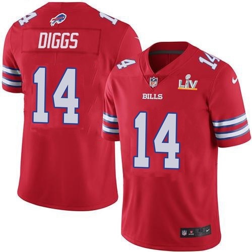 Men's Buffalo Bills #14 Stefon Diggs Red NFL 2021 Super Bowl LV Stitched Jersey